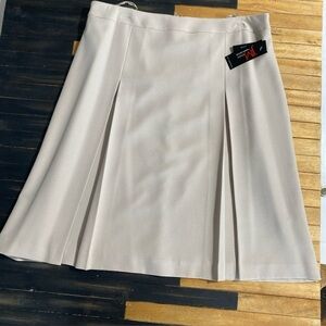JM Studio by John Meyer Skirt Petite 14 NWT Beige Pleated A-Line Midi M-25